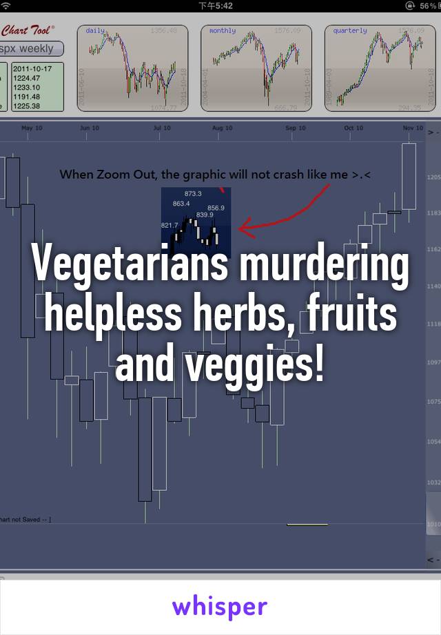 Vegetarians murdering helpless herbs, fruits and veggies!