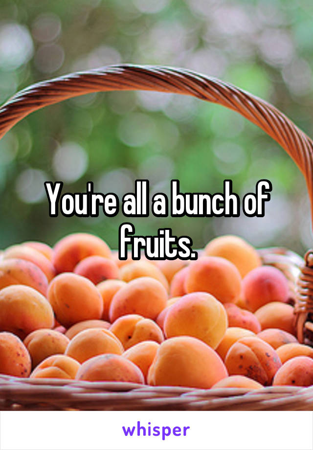 You're all a bunch of fruits.