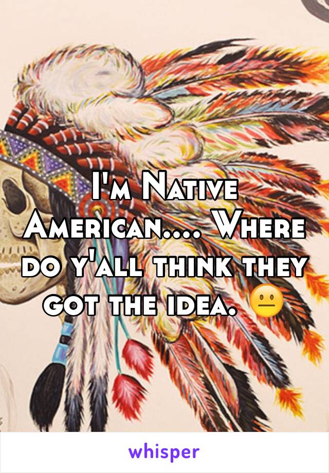 I'm Native American.... Where do y'all think they got the idea. 😐