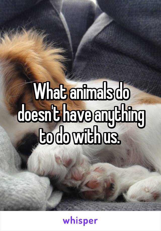 What animals do doesn't have anything to do with us. 