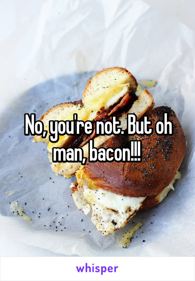 No, you're not. But oh man, bacon!!! 