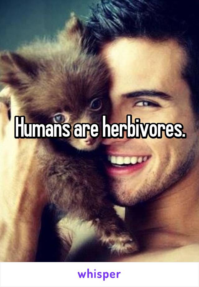 Humans are herbivores.
