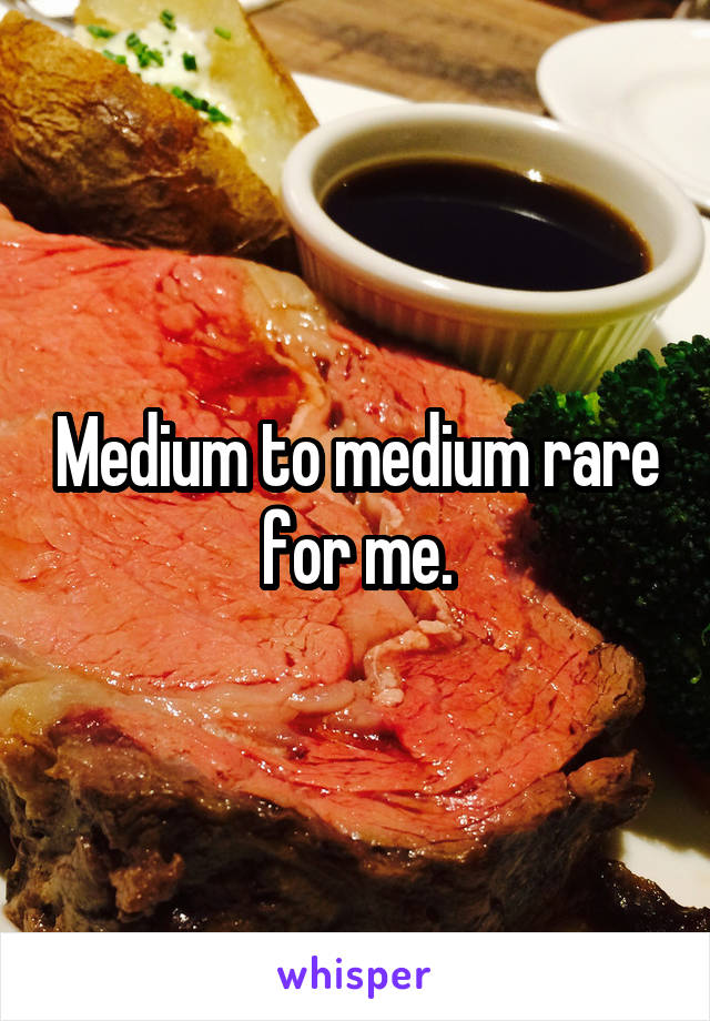 Medium to medium rare for me.