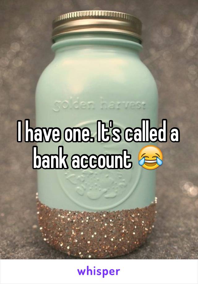 I have one. It's called a bank account 😂