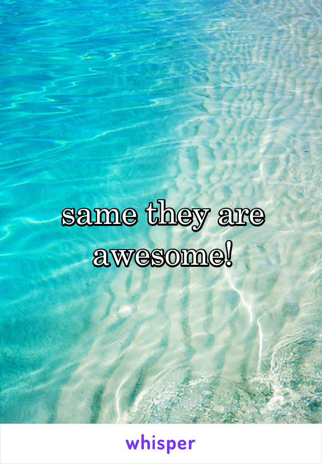 same they are awesome!