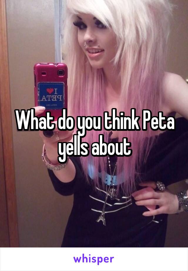 What do you think Peta yells about