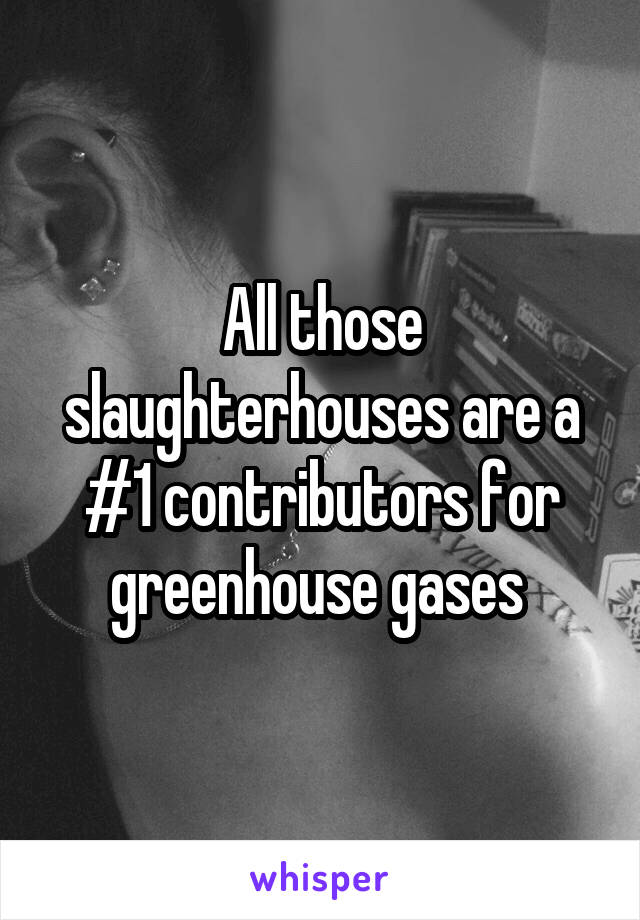 All those slaughterhouses are a #1 contributors for greenhouse gases 