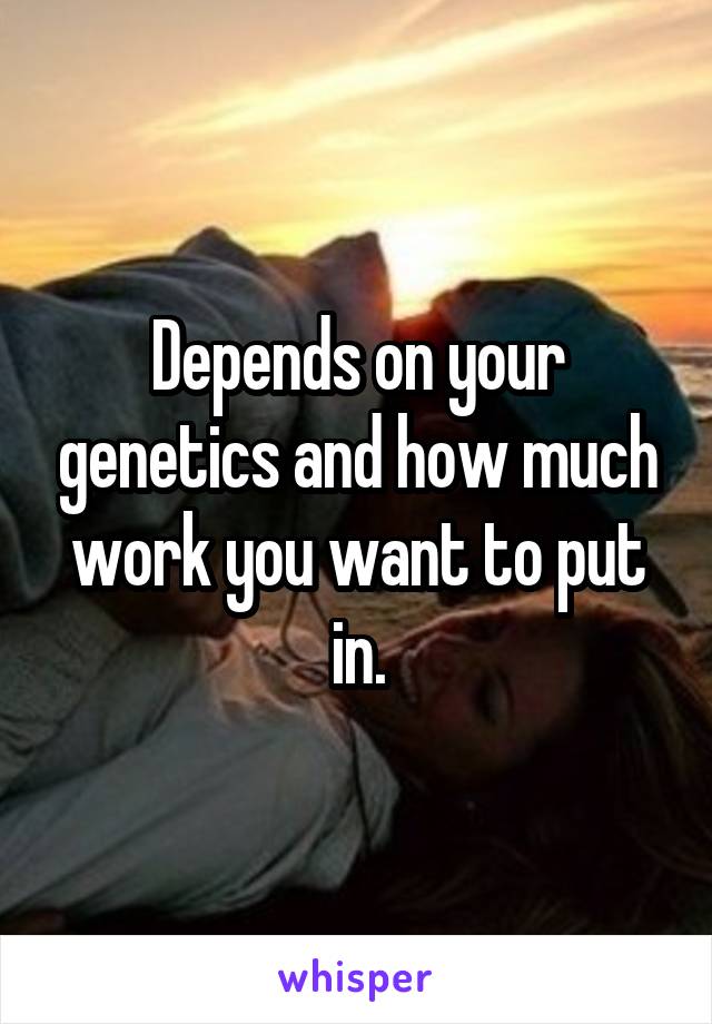 Depends on your genetics and how much work you want to put in.