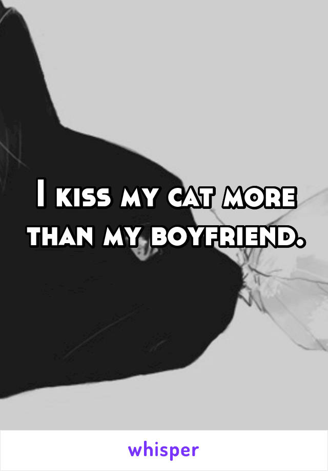 I kiss my cat more than my boyfriend. 