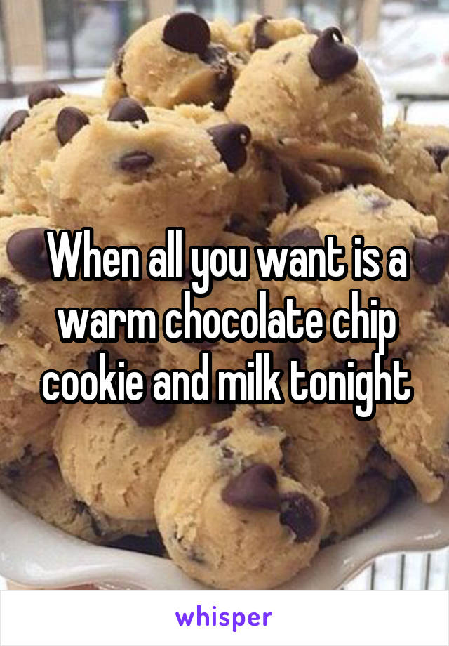 When all you want is a warm chocolate chip cookie and milk tonight