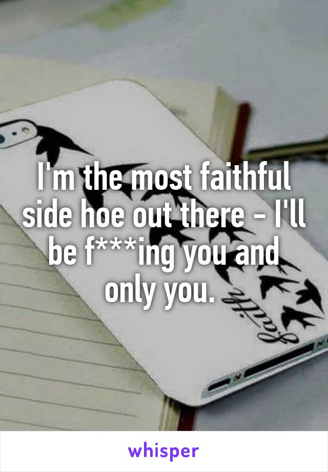 I'm the most faithful side hoe out there - I'll be f***ing you and only you. 