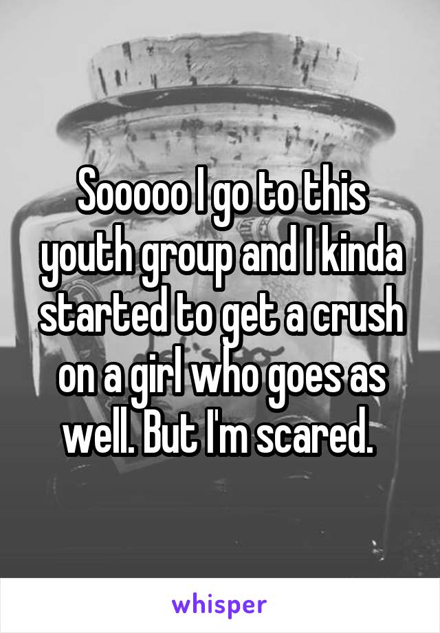 Sooooo I go to this youth group and I kinda started to get a crush on a girl who goes as well. But I'm scared. 