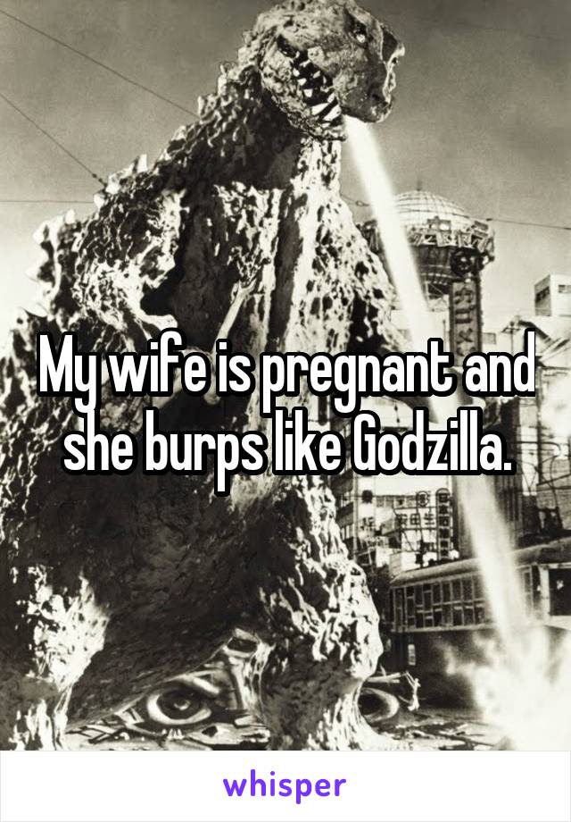 My wife is pregnant and she burps like Godzilla.