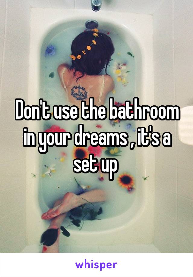 Don't use the bathroom in your dreams , it's a set up 