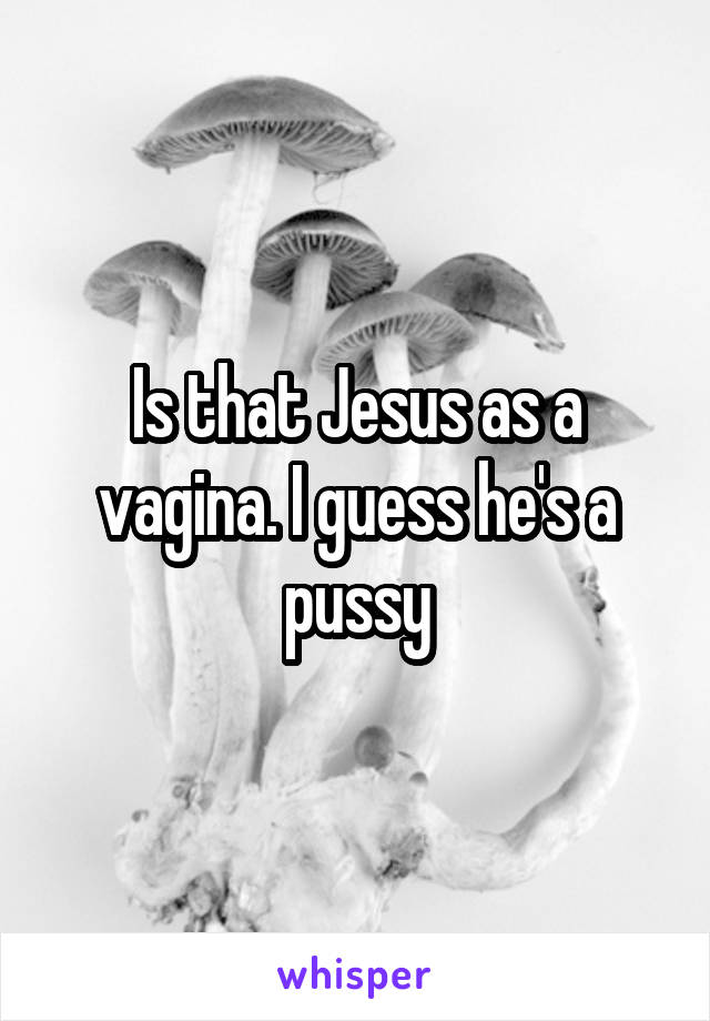 Is that Jesus as a vagina. I guess he's a pussy