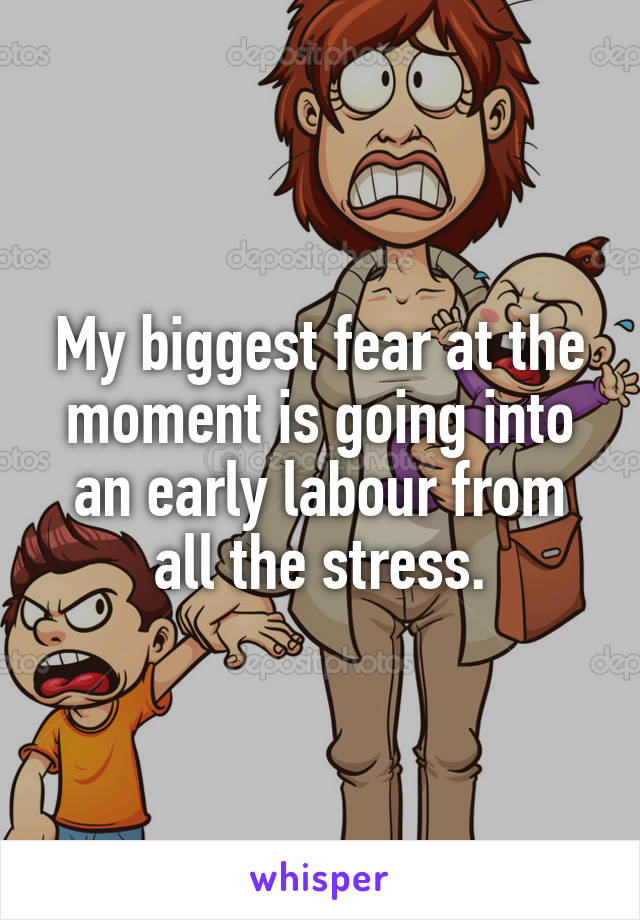 My biggest fear at the moment is going into an early labour from all the stress.