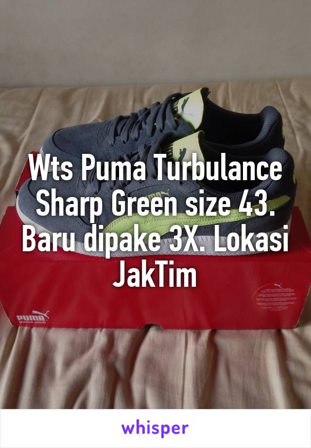 Wts Puma Turbulance Sharp Green size 43. Baru dipake 3X. Lokasi JakTim