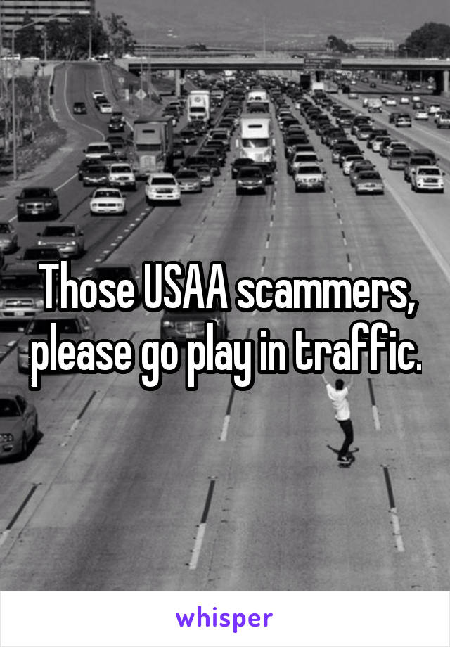 Those USAA scammers, please go play in traffic.