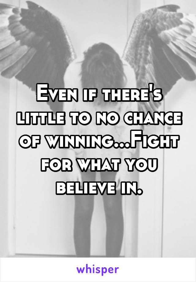 Even if there's little to no chance of winning...Fight for what you believe in.