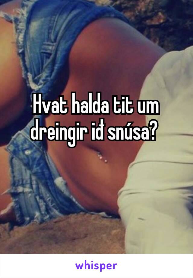 Hvat halda tit um dreingir iđ snúsa? 