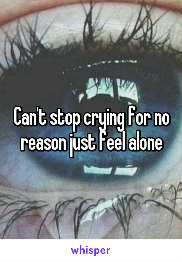 Can't stop crying for no reason just feel alone