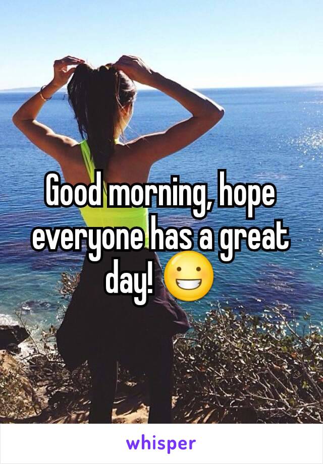 Good morning, hope everyone has a great day! 😀