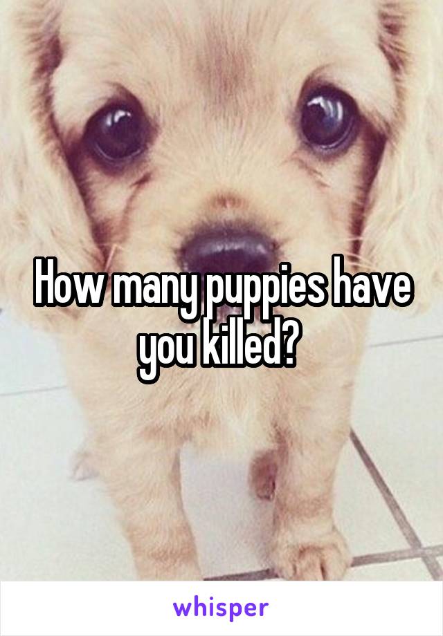 How many puppies have you killed? 