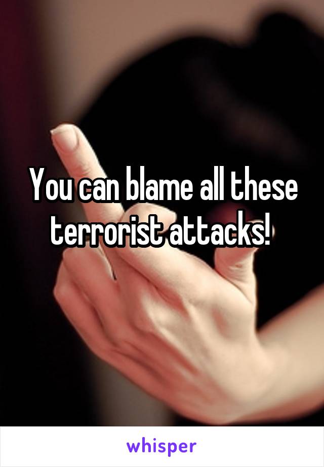 You can blame all these terrorist attacks! 
