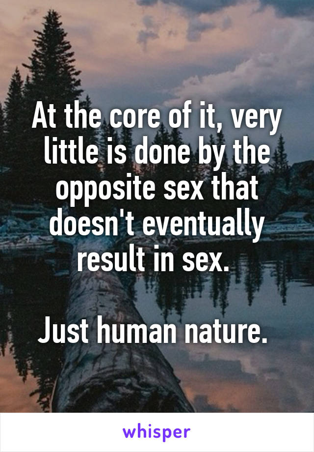 At the core of it, very little is done by the opposite sex that doesn't eventually result in sex. 

Just human nature. 