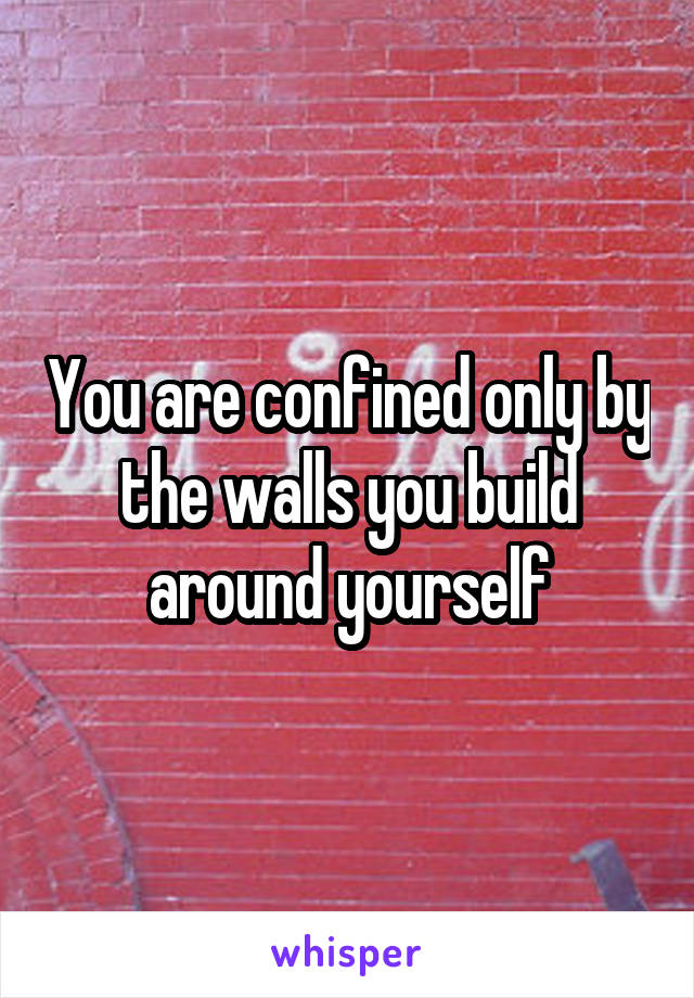 You are confined only by the walls you build around yourself