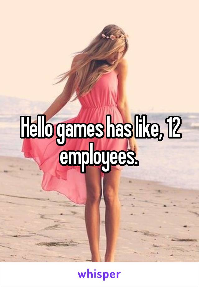 Hello games has like, 12 employees. 