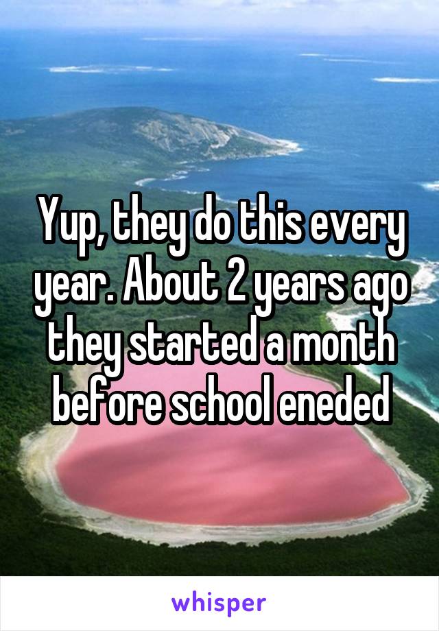 Yup, they do this every year. About 2 years ago they started a month before school eneded