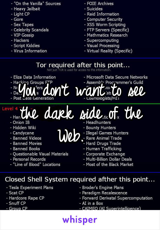 You don't want to see the dark side of the Web.   