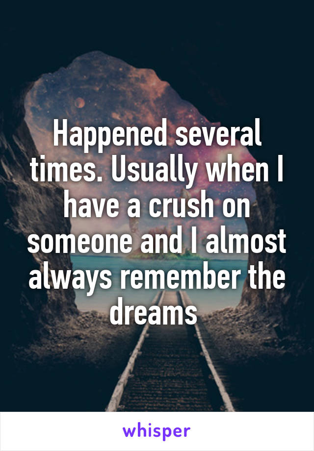 Happened several times. Usually when I have a crush on someone and I almost always remember the dreams 