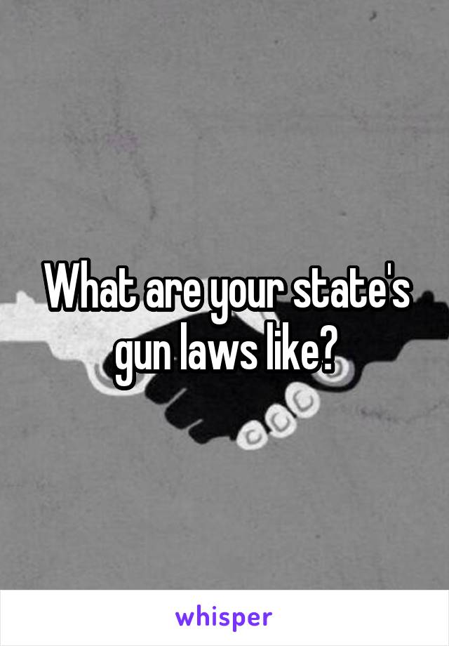 What are your state's gun laws like?