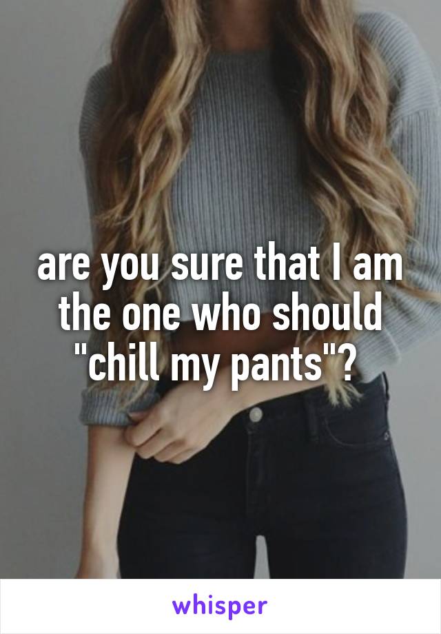 are you sure that I am the one who should "chill my pants"? 