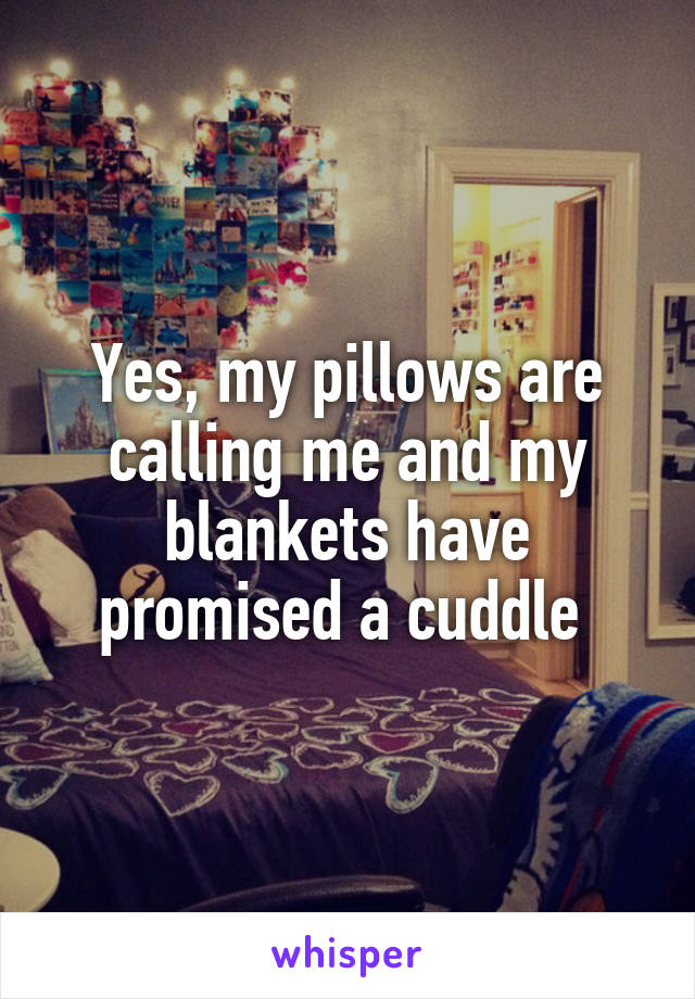 Yes, my pillows are calling me and my blankets have promised a cuddle 