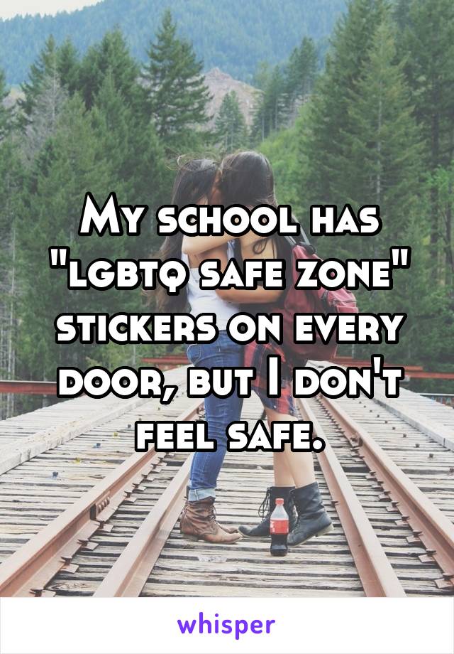 My school has "lgbtq safe zone" stickers on every door, but I don't feel safe.