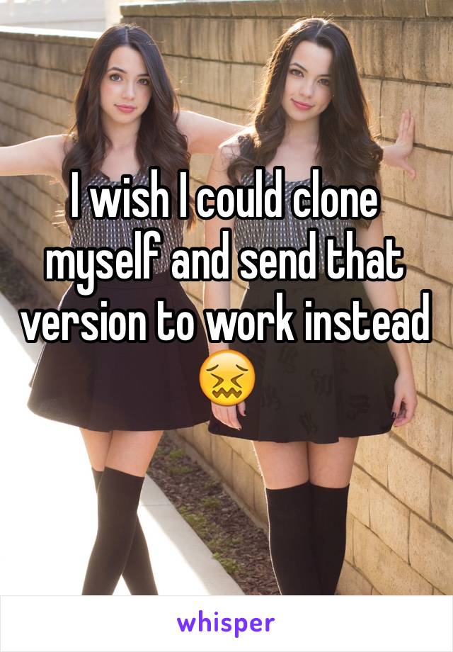 I wish I could clone myself and send that version to work instead 😖