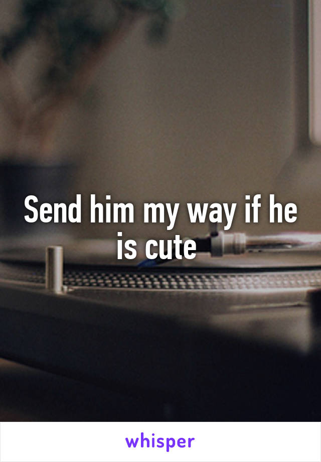 Send him my way if he is cute 