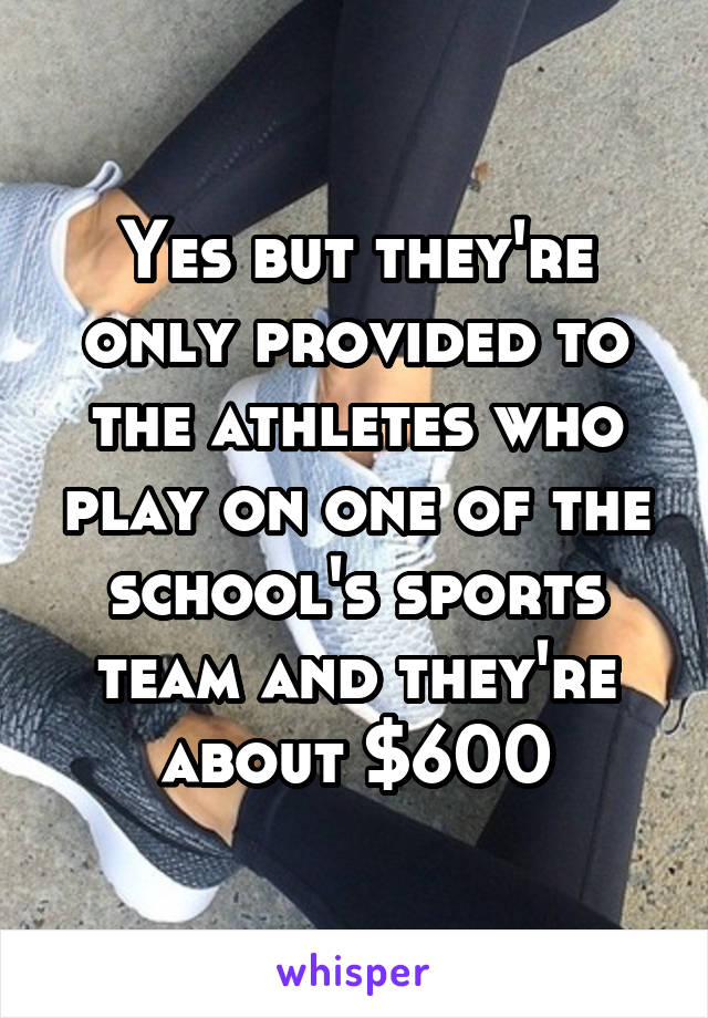 Yes but they're only provided to the athletes who play on one of the school's sports team and they're about $600