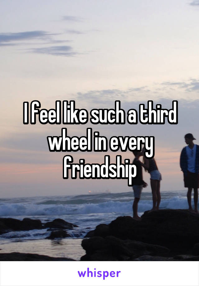 I feel like such a third wheel in every friendship