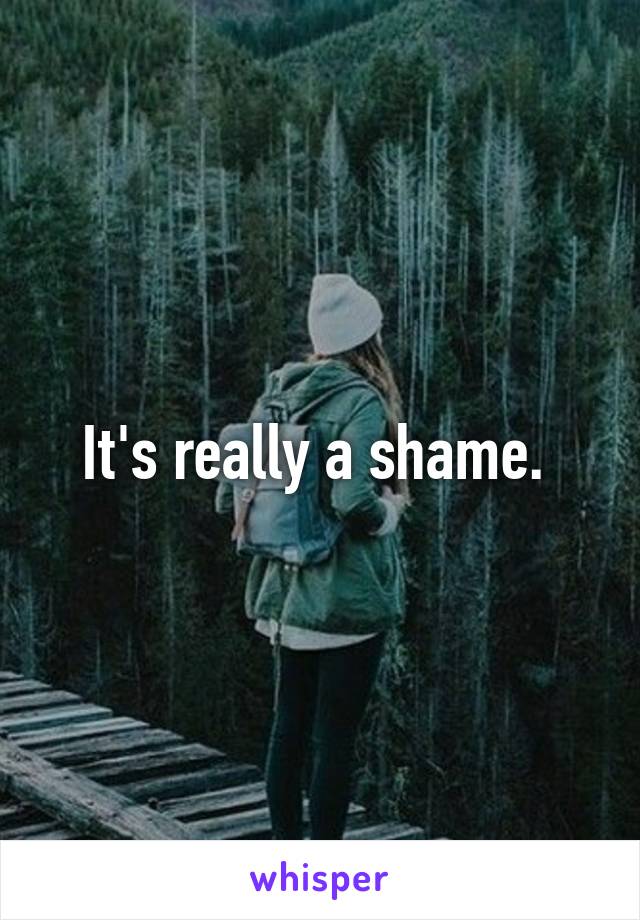 It's really a shame. 