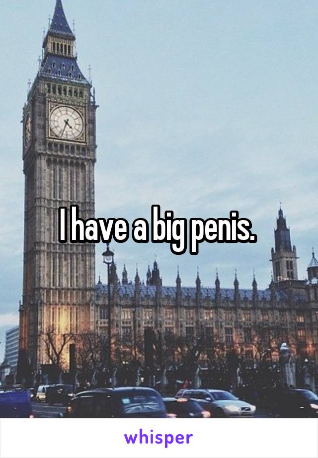 I have a big penis. 
