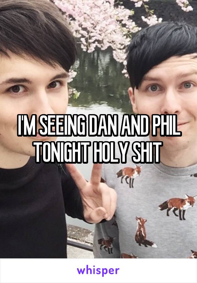 I'M SEEING DAN AND PHIL TONIGHT HOLY SHIT 