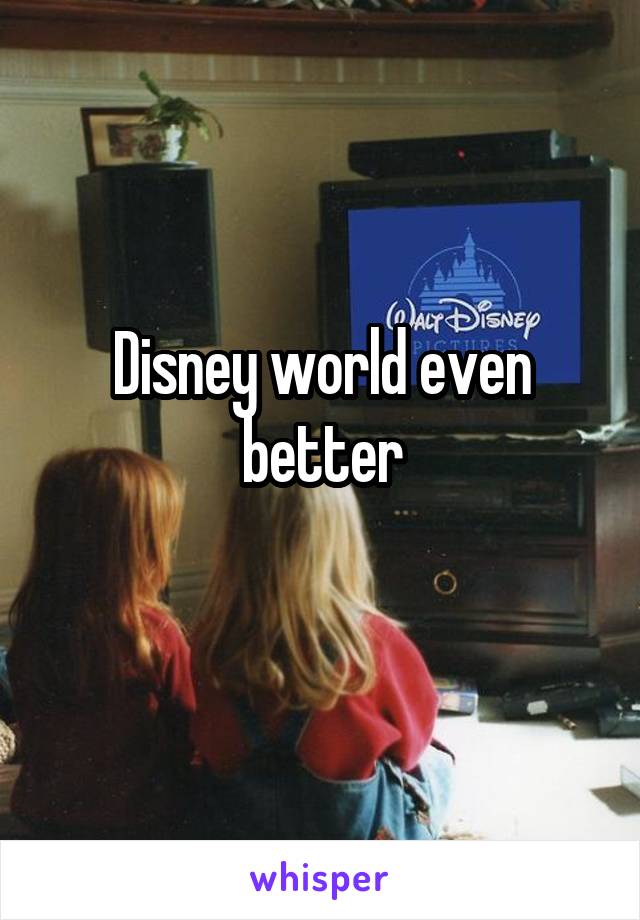 Disney world even better
