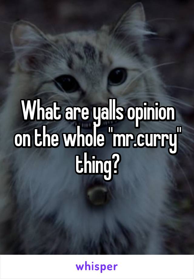 What are yalls opinion on the whole "mr.curry" thing?