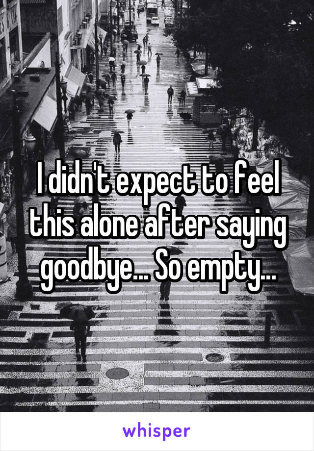 I didn't expect to feel this alone after saying goodbye... So empty...