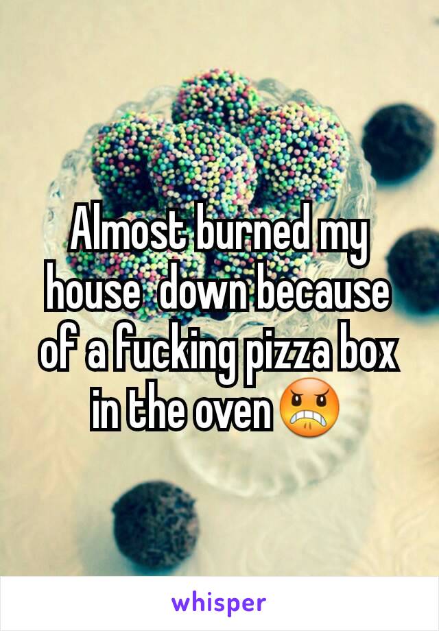 Almost burned my house  down because of a fucking pizza box in the oven😠
