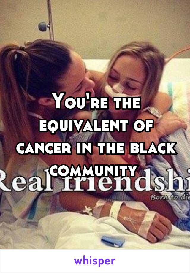 You're the equivalent of cancer in the black community 
